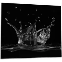 Wallario Herd-Abdeckplatte Aufspritzendes Wasser Schwarz-Weiß, ESG-Sicherheitsglas, (Glasplatte, 1 tlg., inkl. 5mm Noppen), verschiedene Größen
