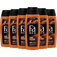 FA Duschgel Duschpflege Men Dark Passion, 6x 250 ml, 6-tlg., milde und vegane Formel