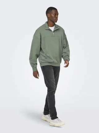 ONLY&SONS - ONSCERES OVZ TRACK HALF ZIP SWEAT VD - Gr. - L