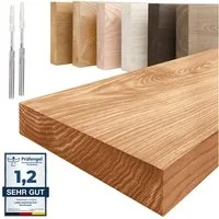 LAMO Manufaktur Wandregal Holz Gerade, Regal Farbe: Dunkel, Invisible: Schweberegal, 40 cm, Komplett-Set, 40mm stake Massivholzplatte