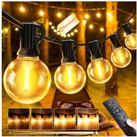 Athlix Lichterkette Outdoor Lichterkette LED Strom Außen Wetterfest G40 Glühbirne Garten, mit Fernbedienung, Robust & wetterfest, Dimmbares Licht
