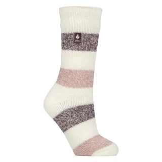 Damen Thermosocken mit breitem Streifenmuster für den Winter