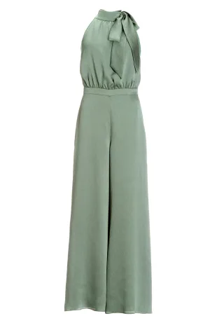 SWING - Jumpsuit mit Schluppe aus Satin pistachio green - Gr. - 42