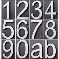 V2Aox Hausnummer Edelstahl Hausnummer 20cm Hausnummernschild Hausnummern Schild 2D / 3D