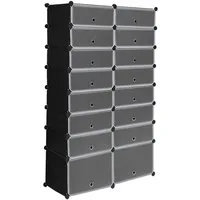 Woltu Schuhschrank (1-St) mit Tür, DIY Schuhschrank, 16 Fächer, Kunststoff