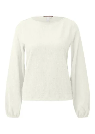 Q/S designed by - Shirt aus strukturierter Ware weiß - Gr. - S