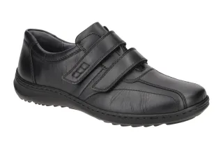 Waldl?ufer 478301 HERWIG Herren Halbschuhe Schwarz Glattleder Klettverschluss