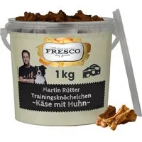 Fresco Dog Martin Rütter Trainingsknöchelchen Huhn mit Käse 1kg, Snack für: Hunde, Getreidefrei, zuckerfrei, unwiderstehlich lecker
