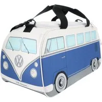 VW Collection by BRISA Sporttasche Volkswagen Retro-Sport-Umhänge-Schulter-Fitness-Tasche, in T1 Bulli Bus Form Klein Classic Bus in Blau & Beige