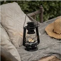 Lights4fun LED Laterne LED Sturmlaterne schwarz