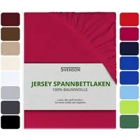 Svenson Spannbettlaken Svenson Jersey Spannbettlaken, 100% Baumwolle, Gummizug: rundum, (1 Stück), Pink