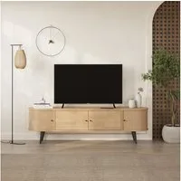 Decortie TV-Schrank Gentle Lowboard Fernsehschrank 70 Zoll, 180 x 40 x 52 cm, Schiebetüren