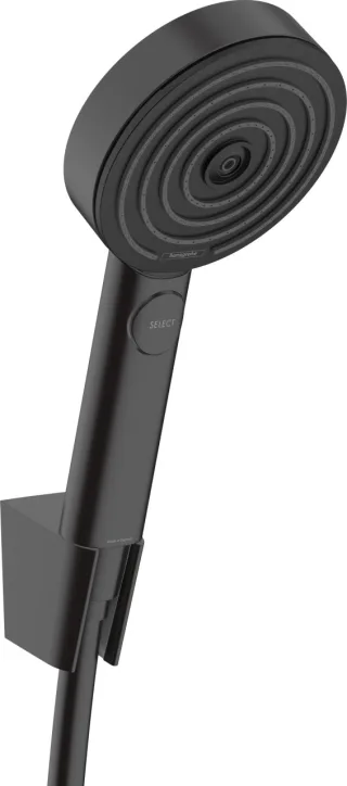 Hansgrohe Porterset Pulsify Select S 105 3jet EcoSmart mit Brauseschlauch 1600mm mattschwarz, 2430 24305670