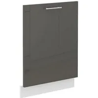 Küchen-Preisbombe Frontblende Frontblende Geschirrspüler vollintegriert 60 Küche Lara Grau Hochglanz (71.3, 1 St), 59,6 cm