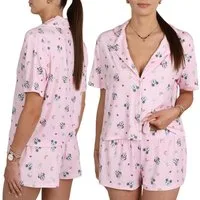 Disney Pyjama DISNEY Minnie Mouse Damen-Sommerpyjama mit Knöpfen