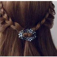 The Beauty House Haarspange Edle Haarklammer Damen mit blauen Blumen Haarkamm Haarschmuck, dekorativer Haarclip für festliche Frisuren, eleganter Haarschmuck für Hochzeit, Party & Alltag