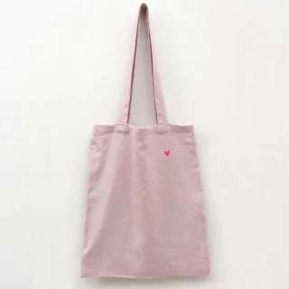 Frohstoff LEINENTASCHE rosa mit Herz neonpink