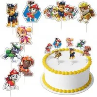 Festivalartikel Tortenstecker Topper Paw Patrol Papier Figuren 8 Stueck