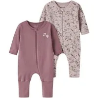 Name It Schlafanzug NBFNIGHTSUIT 2P ZIP FF VIOLETFLOWER NOOS (Packung, 2 tlg) Baumwolle, 2-er Packung