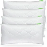 Gentle North Microfaserkissen Doppelpack Kopfkissen zum Schlafen - Schlafkissen, Füllung: 100% Polyester, Bezug: Polyester, Seitenschläfer, Seiteschlfäer, Bauchschläfer, Rückenschläfer, Comfort, 2-tlg, Reißverschluss für Füllung-waschbar-Made in EU-a