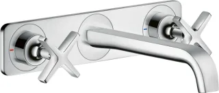 Hansgrohe 3-L.Waschtischarmatur Axor Citterio E Fertigset Wandmontage chrom mit Platte, 36115000 , 3 36115000