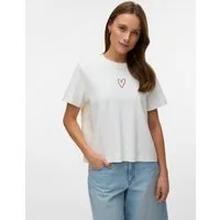 Vero Moda Kurzarmshirt VMSARA METTE SS TOP BOX JRS GA NOOS Baumwolle, regular fit