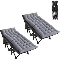 Divit Gartenliege 2x Klappbares Feldbett Gartenliege mit Auflage & Tragetasche bis 200 k