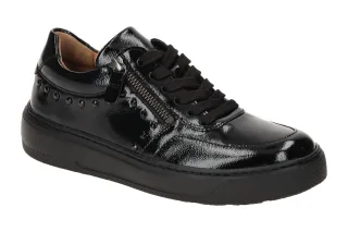 Gabor 53.213 Schwarz Halbschuhe mit Knautschlack und Schmucksteinen