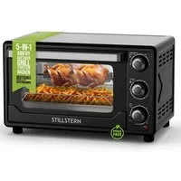 Stillstern Minibackofen MB25-MX 2G (25L) Deutsche Version, Ofenhandschuhe, Rezeptheft, Drehspieß, Timer, Innenbeleuchtung