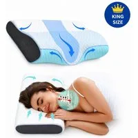 UE Stock Nackenkissen Derila Orthopädisches Nackenkissen XXL 60x34x11 cm Memory Foam King, 60×34×11 cm