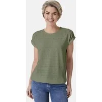 STOOKER WOMEN Kurzarmshirt STCLEA T-Shirt Regular Fit T-Shirt mit dezentem Ausbrenner für Damen