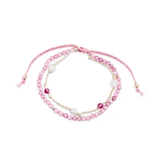 Luxenter-Armband aus Metalllegierung und rosafarbenem Turmalin, 18 Karat vergoldet