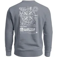 Neverless Sweatshirt Sweatshirt Herren Pullover mit Backprint Point North Kompass