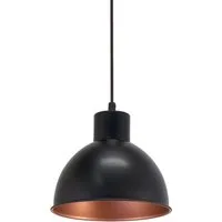EGLO Pendelleuchte TRURO 1 Hängelampe, Esstischlampe, Stahl, schwarz, kupfer, E27, ohne Leuchtmittel, Wohnzimmerlampe, 1 flammig, Vintage, Industrial, Retro, 110x21cm