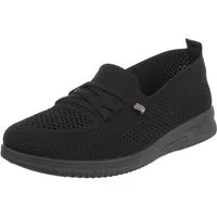 Ital-Design Bequeme Damenschuhe mit atmungsaktivem Mesh-Design Slipper (91554380) Keilabsatz/Wedge Slipper in Schwarz