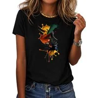 RMK T-Shirt Damen Shirt Rundhals Basic "Farbspritzer" aus Baumwolle