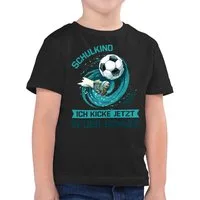 Shirtracer T-Shirt Fußball, Schulkind 2025, Ich kicke jetzt in der Schule, Einschulung (1-tlg) Einschulung Junge Schulanfang Geschenke