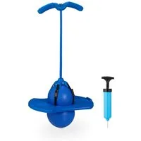 relaxdays Hüpfspielzeug Pogo Ball mit Griffen für Kinder, blau