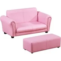 HOMCOM Sofa Kindersofa mit Hocker