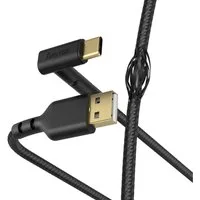 Hama USB-C Lade-Kabel Winkel Ständer Daten-Kabel USB-Kabel, USB-C, USB-A, (150 cm), Standfunktion Kabel gewinkelt Stand für Handy Smartphone PC Tablet