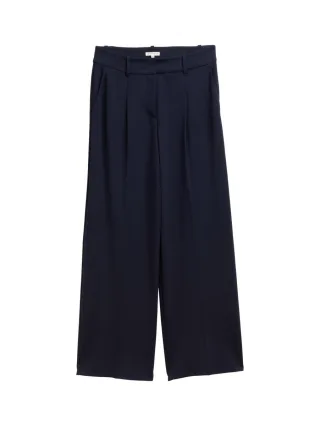 Tom Tailor - Wide Leg Hose mit leichten Bügelfalten blau - Gr. - 30