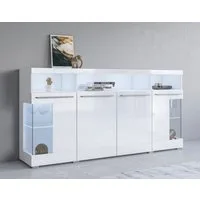 OTTO home Sideboard India,Breite 182cm, stilvolle Kommode mit Glastüren, Kombikommode viel Stauraum, Einlegeböden verstellbar,ohne Beleuchtung