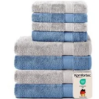Komfortec Handtuch Set aus 100% Baumwolle, 4 Handtücher 50x100 cm und 4 Badetücher 70x140 cm, Frottee (Packung, 8-St), Duschtücher & Badehandtuch, Weich, Towel, Groß