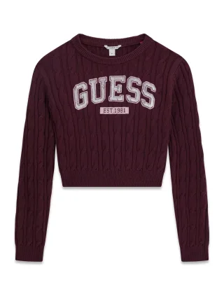 Guess Kids - CROP LS SWEATER DEEP MAROON - Gr. - 14
