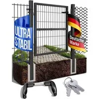 V2Aox Gartentor Gartentor Gartentür Zauntür Zauntor Pforte Anthrazit 100cm Quadratrohr
