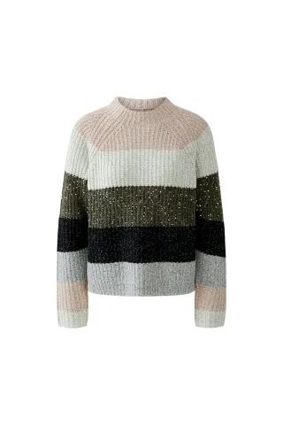 Oui - Pullover khaki rose - Gr. - 44