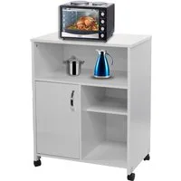 HTI-Living Hochschrank Küchenschrank auf Rollen Weiß Blanca (Stück, 1-St., 1 Schrank) Mehrzweckschrank Anrichte