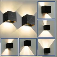 WILGOON LED Wandleuchte 6W LED Aluminium Wandlampe mit Austauschbarer, Auf & ab Einstellbarer, LED fest integriert, warmweiß, verstellbarer Wandstrahler für Wohnzimmer Schlafzimmer Treppen Flur