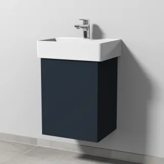 Sanipa 3way Waschtischunterbau zu Duravit Dura Square Waschtisch mit 1 Tür, Marine-Matt SP4241R