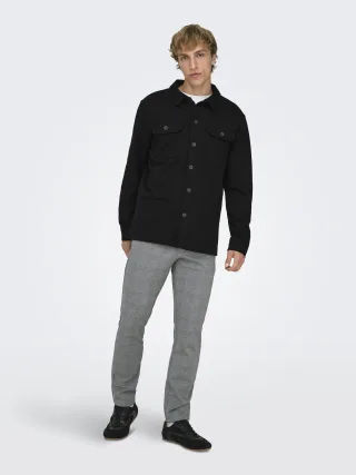 ONLY&SONS - ONSNEWKODYL OVERSHIRT SWEAT NOOS Black - Gr. - XL